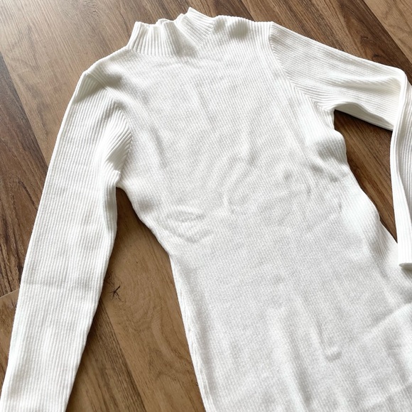 Women's Long Sleeve Ribbed Sweater Dress Turtleneck
Slim Fit Slit Midi - Picture 8 of 9